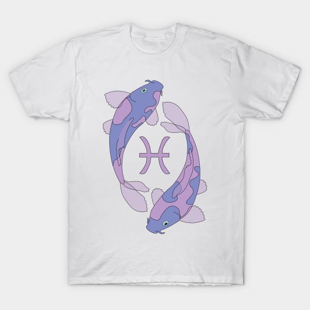 Pisces (Light Purple) T-Shirt by ziafrazier